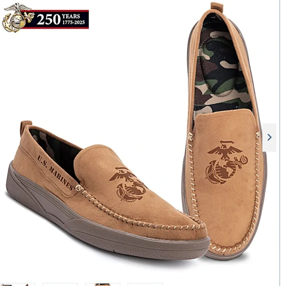 The Bradford Exchange USMC Marine Corps Eagle globe anchor slip on loafers men 8 USMC VALUES Heirloom Porcelain Stein main image 4